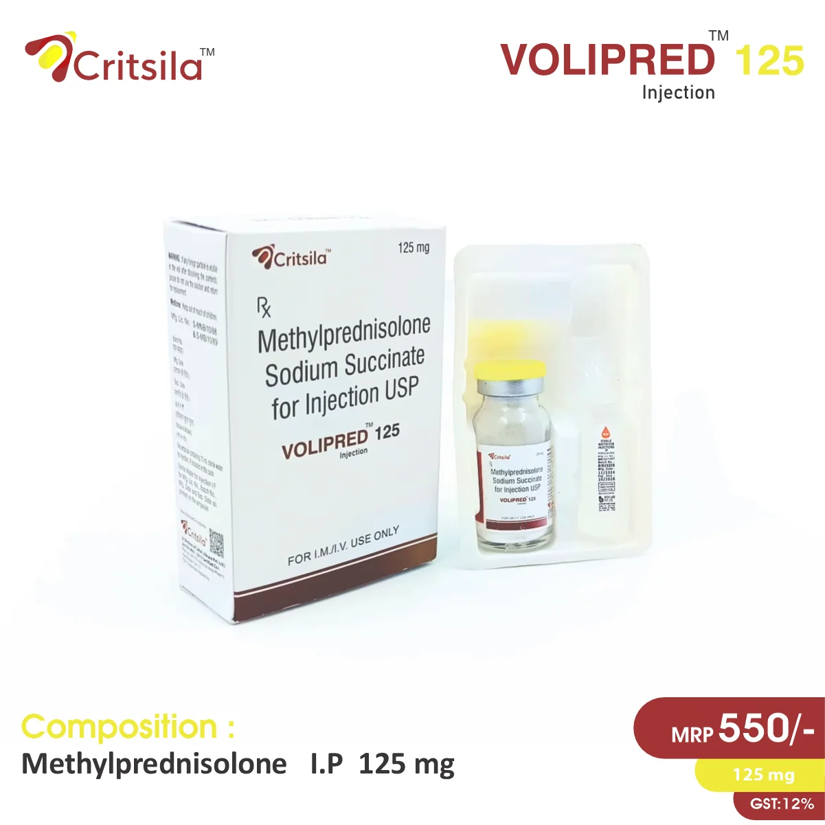 Methylprednisolone (125mg) Injection at the best price in PCD Pharma Franchise for Corticosteroid, Inflammation, and Autoimmune Conditions.